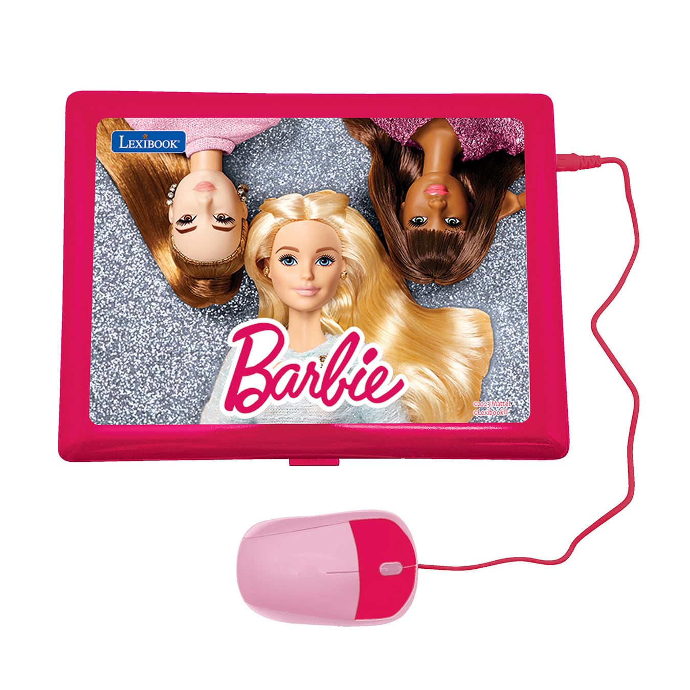 Lexibook, Barbie, bilingual educational laptop in English/German, toy for children with 124 activities to learn, play, and music, pink, JC598BBi3