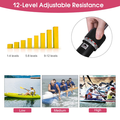 Folding rowing machine with 12 levels of resistance adjustment, Adjustable home rowing machine for at home, Max load 120kg, Rowing machine with LCD monitor for fitness.