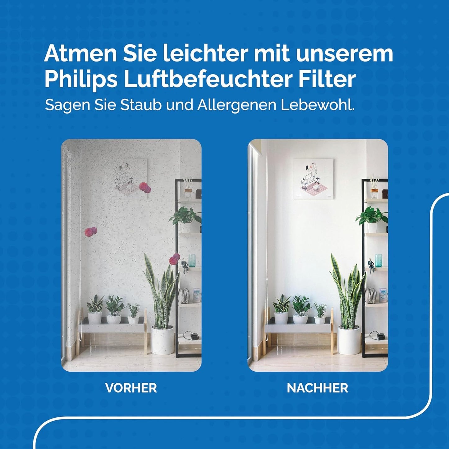 2 filters for Philips humidifiers [HU4814, HU4813, HU4811, HU4803 & HU4801] – replaces FY2401 – Hygienic humidification, 99% fewer bacteria