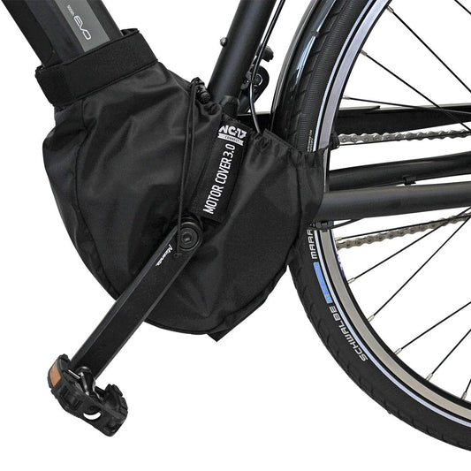 NC-17 E Bike protective covers 2-piece set | Ebike battery protection | Motor protection for integrated battery in downtube | Nylon and neoprene | For all common E Bikes, Black