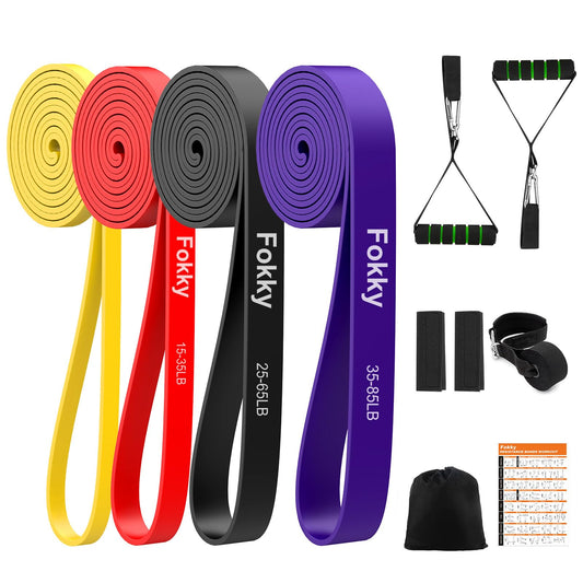Fokky Fitness bands Resistance Bands, with door anchor and handles, perfect for strength training, yoga, Pilates, muscle building.