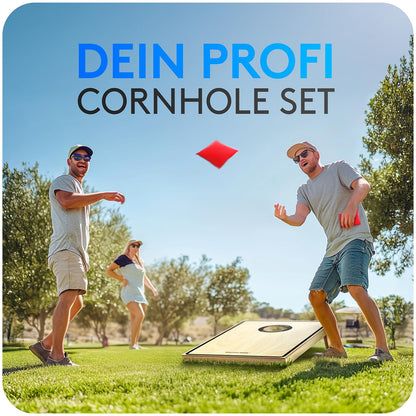 Briliantwerk® Cornhole Game Outdoor - High-quality 11-piece Real Wood Toss Game | Bean Bag Game for Adults & Kids | Bean Bag Game for Outside (painted)