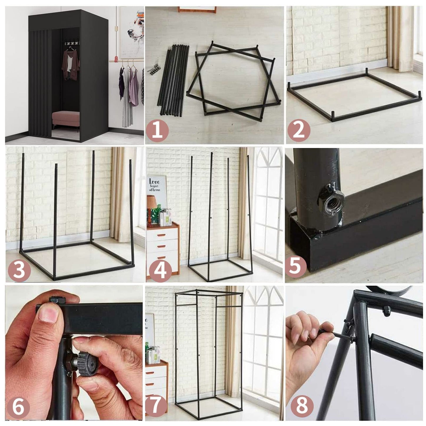 QJSZMEI Changing Room, Portable Easy Temporary Dressing Room, Mobile Changing Tent for Clothing Store Shopping Mall Office, Privacy Protection