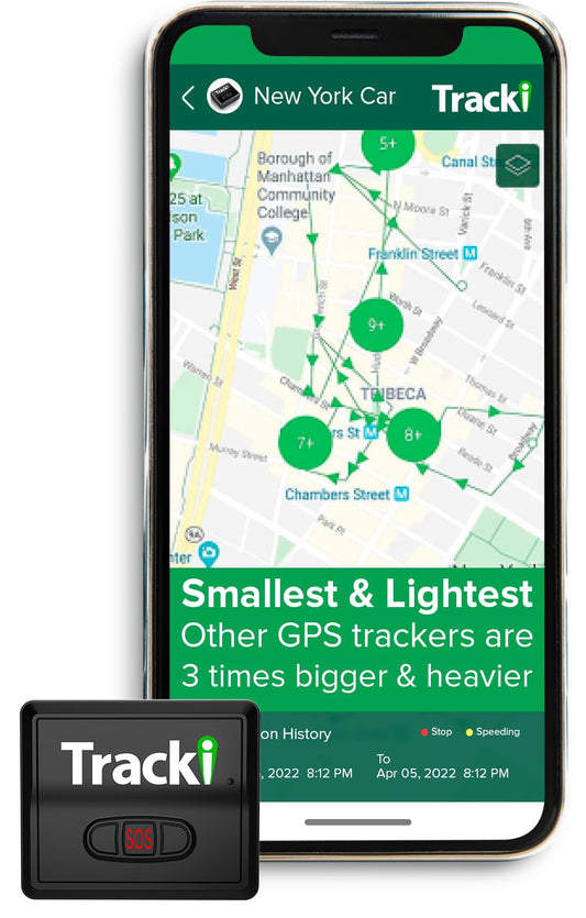 Tracki Mini 4G GPS tracker for car, bicycle, and motorcycle - magnetic - real-time - safe zones - alerts - long history log - waterproof silicone case - long battery life - subscription