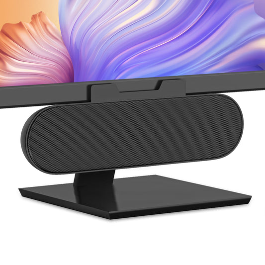 ADELGO PC speakers USB, portable computer speakers for desktop, laptop, mini soundbar speakers with clip-on design for monitor, plug and play