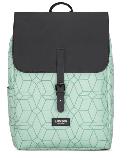 LARKSON Small Women's Backpack Mint Pattern - Ida - Small backpack for leisure, college, or city - With laptop compartment (up to 13 inches) - Elegant & sustainable - Water repellent