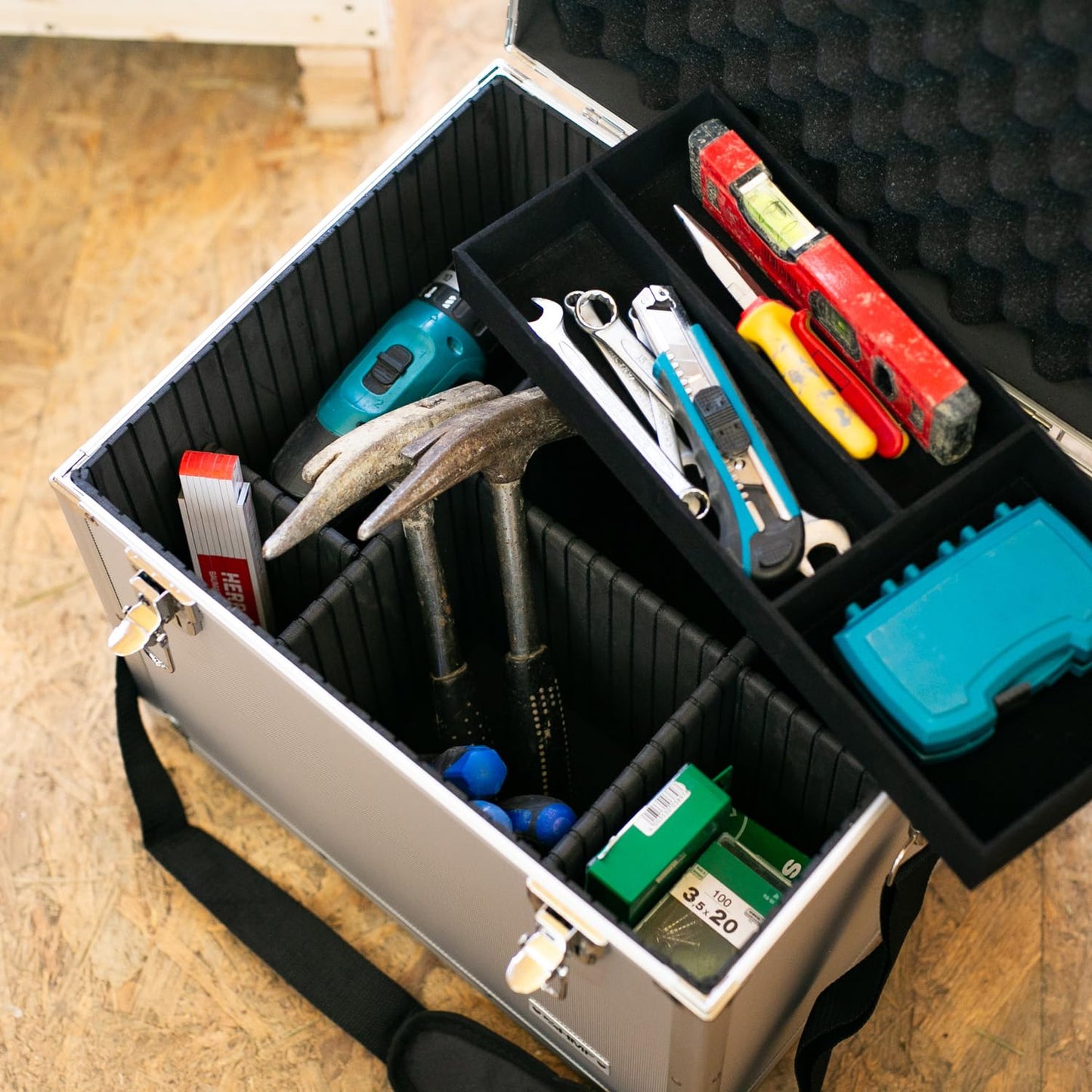 HMF 14802-02 Cleaning Box, Aluminum Storage Box, Universal Case, 41 x 33 x 36 cm