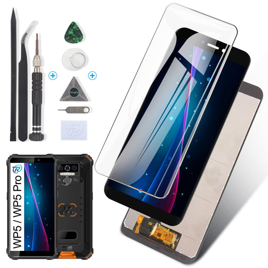 RongZy for Oukitel WP5/WP5 Pro 5.5 inch LCD screen replacement touch display digitizer assembly screen replaced by repair tool kit for Oukitel WP5 (Black)