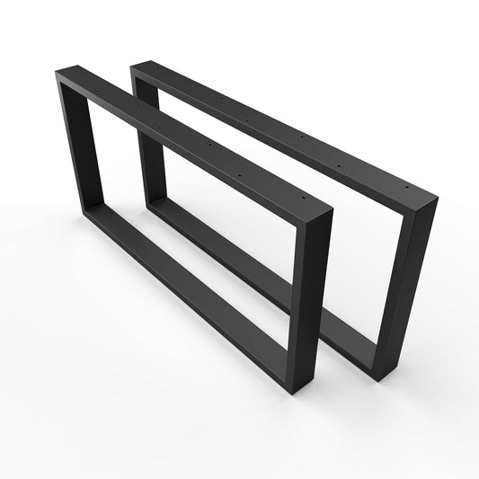 sossai® coffee table legs made of steel (powder-coated) | CKK1 | Color: Black | Width 60 cm x Height 40 cm | 2 pieces (pair) | Design table legs