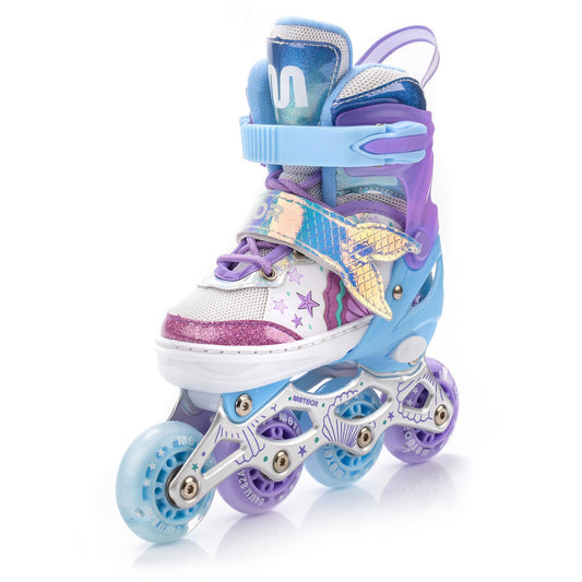 meteor® 4in1 Kids Inline Skates Roller Skates Roller Blades Quad Skates Carbon Kids Adjustable Shoes Big Wheels