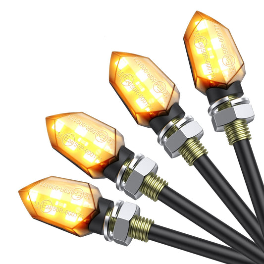 Justech 12V LED smoked micro indicator lights motorcycle daytime running lights universal running lights quad roller 4 pieces E-marked.
