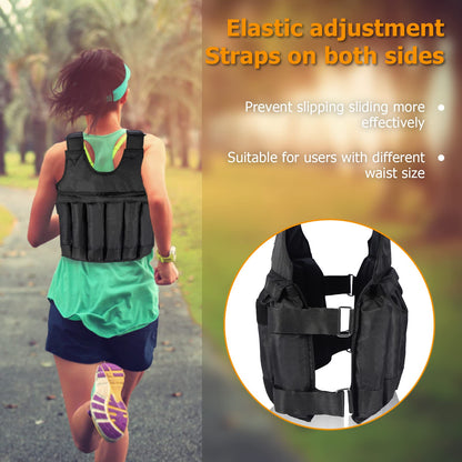 Weighted vest, 50kg training vest, running vest, adjustable weight vest, running jacket. Empty weight vest, heavy sand jacket for strength training, weight loss fitness training vest.