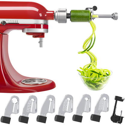 Stock spiralizer attachment compatible with KitchenAid stand mixer, packed with peeling, coring, and slicing, vegetable slicer (not the KitchenAid branded spiralizer)