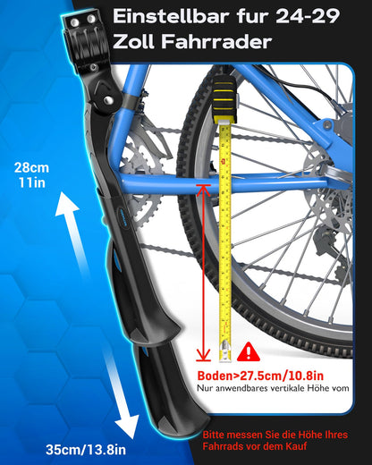 WATSABRO Bike Stand 24-29 Inch Upgrade - Adjustable bike stand, rear stand with more stable & non-slip structure for e-bikes, MTBs, city bikes (45 kg)