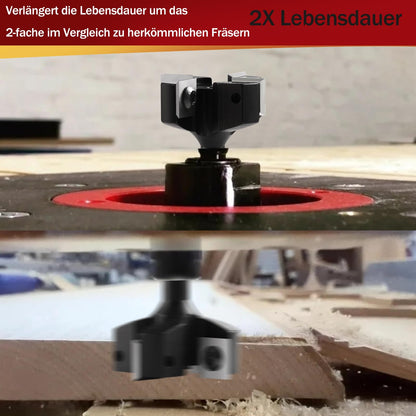 8mm shank 4 flute planer cutter with 10 interchangeable carbide inserts(12x12x1.5mm), diameter 40mm, CNC panel cutter cleaning cutter for router woodworking(D=40 S=8)