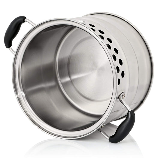 BBQ-Toro stainless steel cooking pot for rocket stove, Ø 24 cm, pot with lid | Outdoor cooking | Perfect for grilling and cooking in the rocket stove | For camping, outdoor, garden, and patio