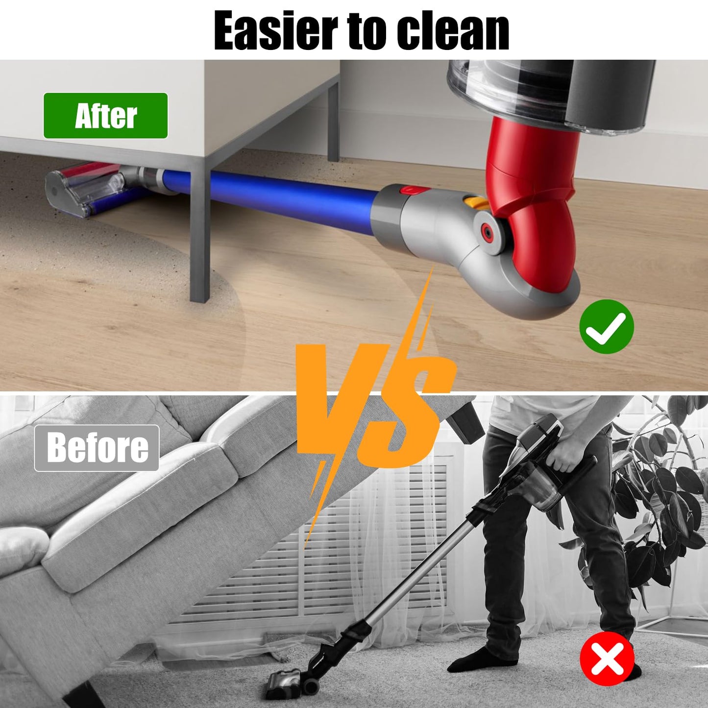Lower adapter quick release bend adapter for Dyson V10Slim V12 Digital Slim vacuum cleaner accessories Low reach cleaning tool NO.971435-02