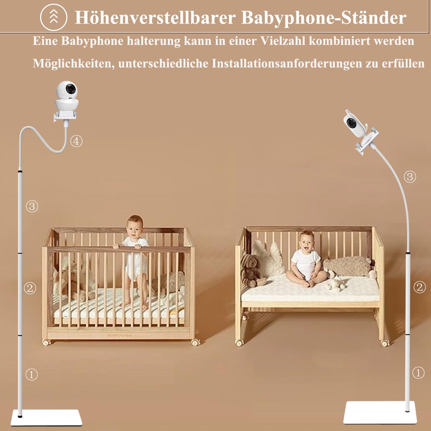 EYSAFT baby monitor stand compatible with Philips Avent/eufy/GHB/BOIFUN/Hellobaby/NWOUIIAY/TakTark and most baby monitors cameras.