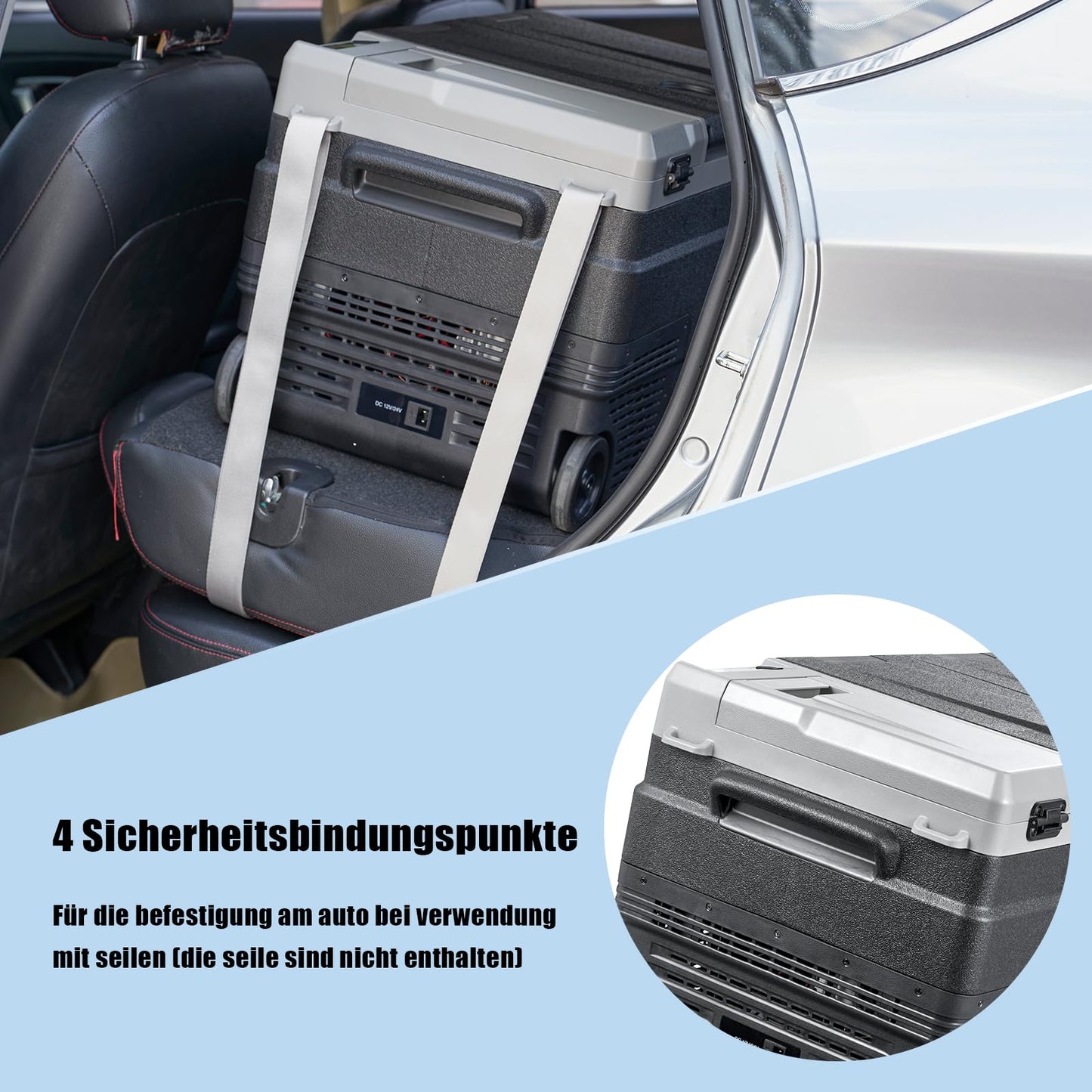 AAOBOSI Compressor Cooler Box 34L, Car Cooler 2 in 1 Dual Zone up to -20°C, Portable 12v 230v with Digital Temperature Control, App Control, Anti-Shake, for Camping, Truck, Boat, RV