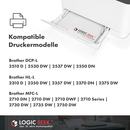 Logic-Seek 2 Toner XL replaces Brother TN2420 TN2410 double pack 2X 3,000 pages for Brother HL-L2350DW HL-L2370DN HL-L2375DW HL-L2310D MFC-L2710DW.