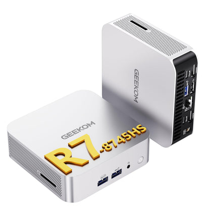 GEEKOM A8 Mini PC with AMD Ryzen 7 8745HS (3-year warranty), 32GB DDR5 & 1TB SSD Windows 11 Pro Mini Computer, AMD Radeon 780M | 6x USB | 8K | IceBlast 2.0 Cooling System | Compact Desktop PC for Home Office.