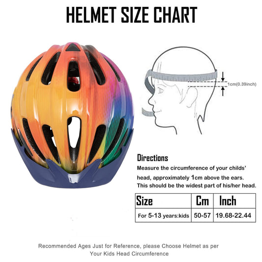 Children's bike helmet for boys 52-58CM, kids bike helmet with light, girls bike helmet, multiple bike helmet vents, helmet for children aged 5-13, protective helmet.