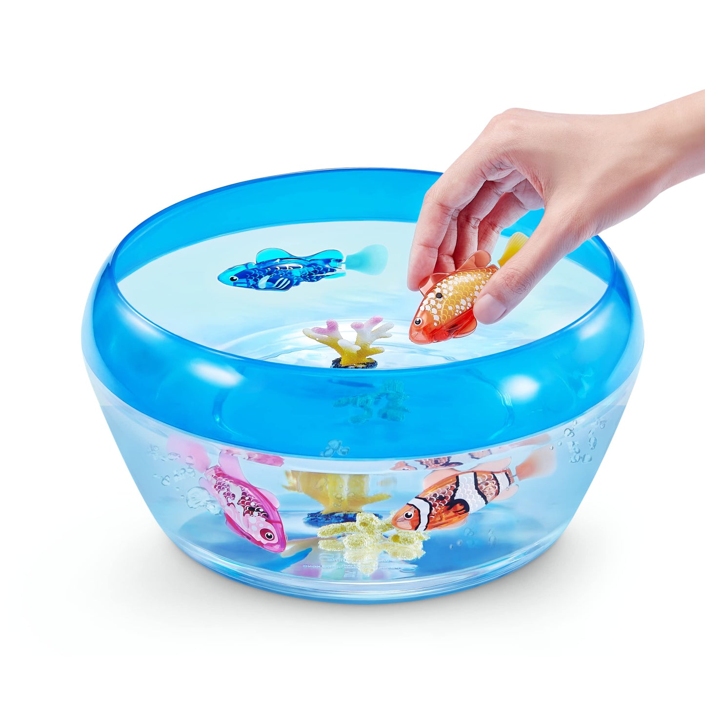 ROBO ALIVE Robo Fish Series 3 Robot Swimming Fish, 2 pack, pink and purple, swims in multiple directions, battery operated, toy fish, pool toy (2 pack, pink and purple)