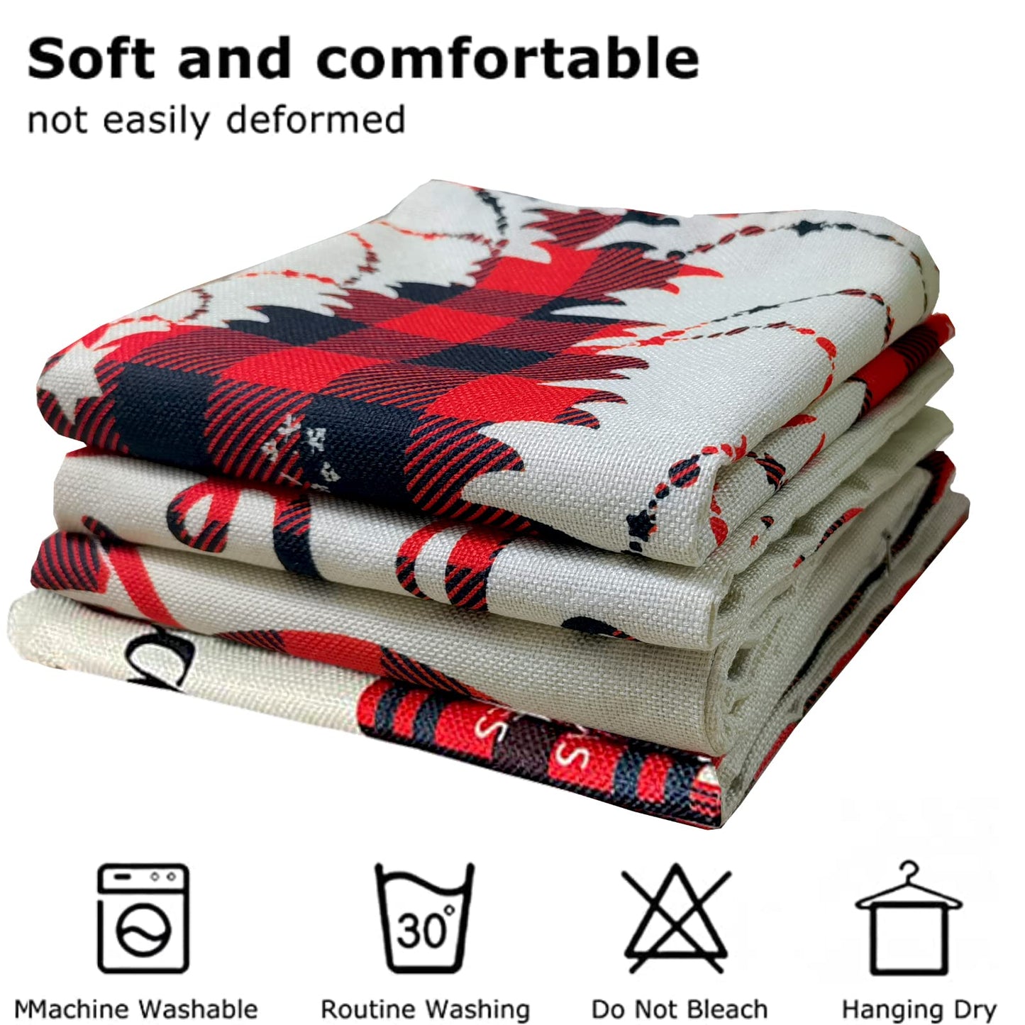 4 pieces of pillowcase 45x45, cotton linen pillow case sofa pillow cover outdoor garden decoration