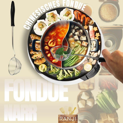 Ranji® - 8 mini fondue sieves & fondue forks made of stainless steel - perfect for Chinese fondue, cheese fondue, meat fondue & chocolate fondue - also suitable as a sieve for frying & bubble tea.