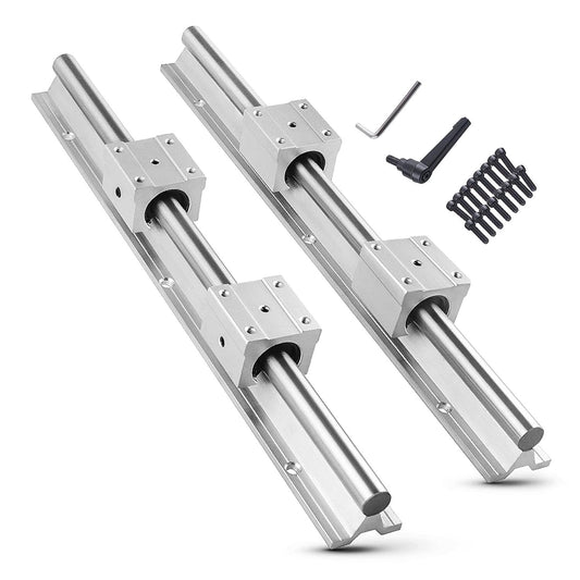 CNCMAN SBR20-600mm stainless steel linear guide rail with 4 SBR20UU linear bearing blocks, CNC parts for 3D printer stepper motor. (linear guide SBR20 600mm)
