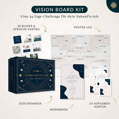 Life Compass® Vision Board Set "Dear Future Self" - THE ORIGINAL - Create your own vision board and visualize the life of your dreams - Gifts for women & men, Best friend