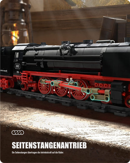 Nifeliz BR01 Retro Steam Locomotive Express Train Model Building Blocks with Tracks, Locomotive Set Train Construction Toy, Gift for Adults and Boys (1173 pieces)