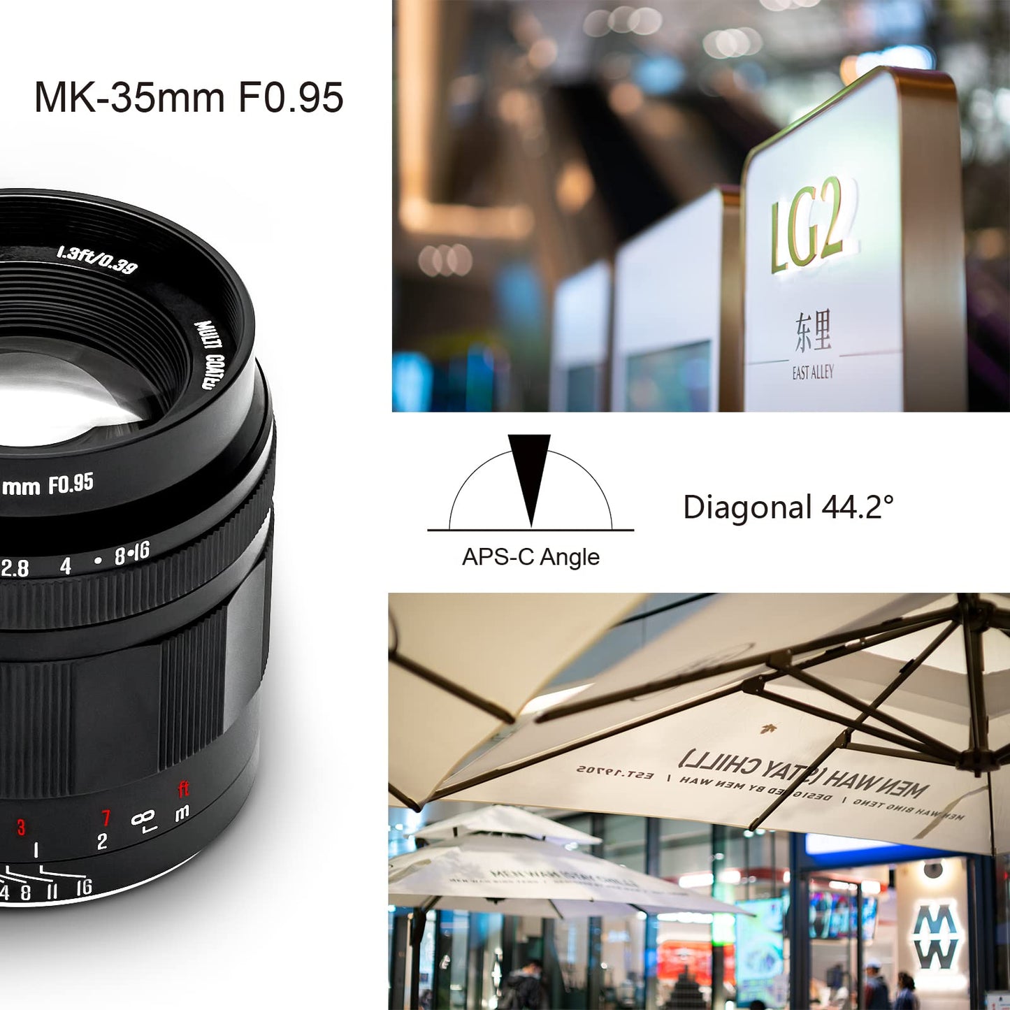 Meike 35mm f0.95 large aperture manual focus prime lens, compatible with Sony E-Mount mirrorless cameras NEX 3 3N NEX 5R NEX 6 7 A6600 A6400 A5000 A5100 A6000 A6100 A6300 A6500 A300.