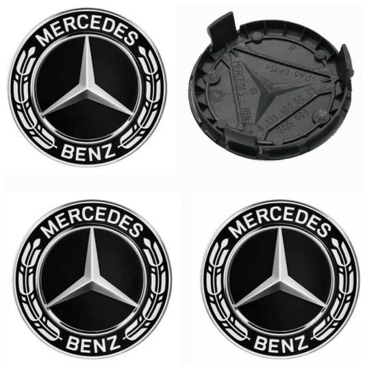 4 pieces Hub caps for Mercedes Benz 75mm - wheel caps rim caps hub caps wheel caps hub covers hub covers hub caps wheel hub covers.