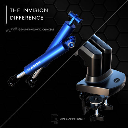 Invision Monitor Mount 2 Monitors for 19-32 inch screens - VESA 75 & 100 mm Desk Clamp - Height Adjustable Tilt Swivel and Rotate - Increased load capacity of 2-9 kg (MX400)