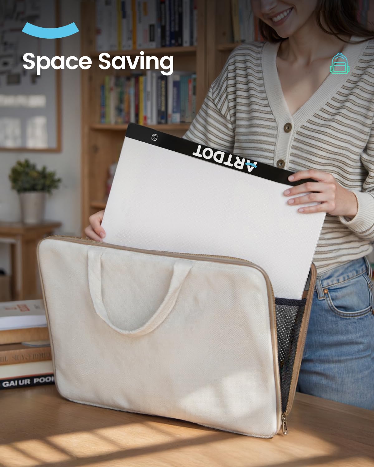 ARTDOT light table A3 as 5D diamond painting accessory, adjustable brightness diamond painting light pad with stand for adults.