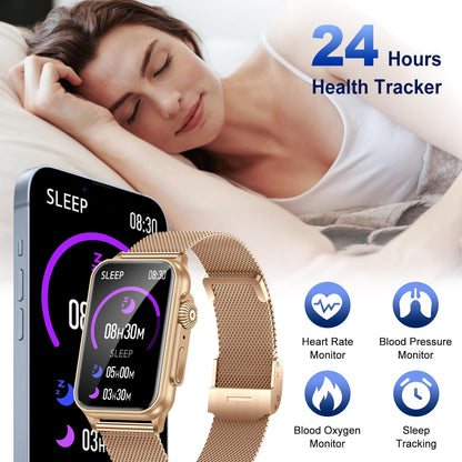 Ruopoem smartwatch for women with phone function 1.57 inch ladies fitness watch with 130 sports modes AI Voice IP68 waterproof pedometer SpO2 heart rate monitor sleep tracker wristwatch Bluetooth for Android iOS