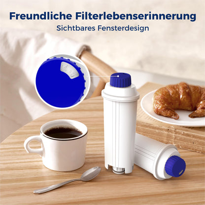 Waterdrop Coffee Filter, replacement for De'Longhi® water filter DLSC002. Compatible with De'Longhi® Magnifica® S, Eletta® Explorer, Dinamica®, and ECAM series coffee machines and espresso makers (4).