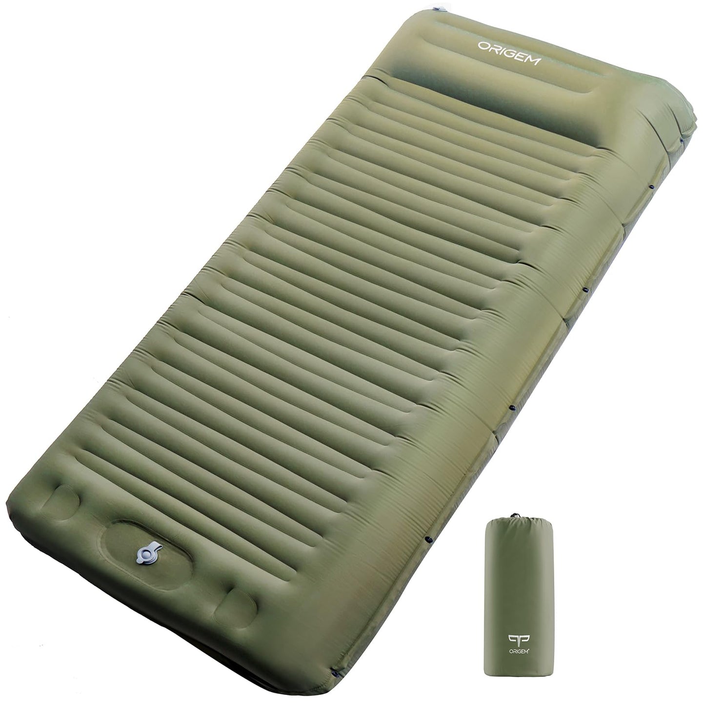 Origin Isomatte Camping Self-inflating, 14cm Ultralight Sleeping Pad Inflatable Compact Size, Self-inflatable Air Mattress Outdoor with Foot Pump for Hiking, Beach, Travel, Tent, Hammock