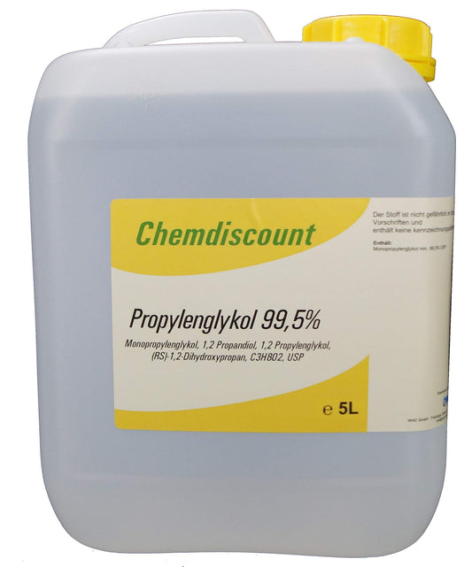 5 liters (approximately 11.39 lbs) of 99.5% pharmaceutical grade USP propylene glycol.