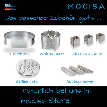 mocisa Universal BBQ Grill Plate 80 cm | Fire Plate | Barrel Grill | Kettle Grill | Ø80 cm Steel Thickness 5mm | made in Bavaria | Plancha | Fire Ring | Grill Ring | BBQ Ring | BBQ Disc