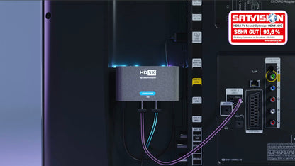 HDSX TV Sound Optimizer HDMI ARC | Consistent volume, clear dialogue for TV, streaming, and gaming | Premium TV Sound | PCM 2.0 | Virtual 3D sound HDSX.360 | PassTHRU for DD5.1, DD+, Atmos
