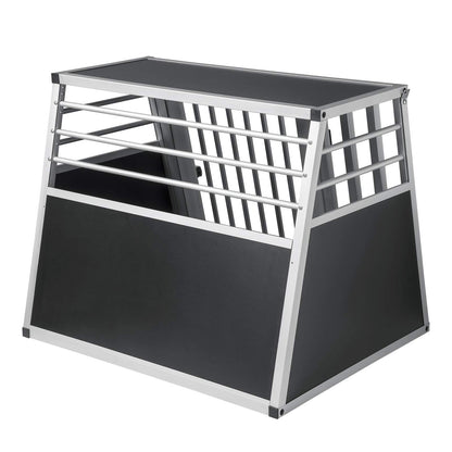 EUGAD Dog Transport Box Aluminum, Trunk Transport Box for Large/Medium Dog Cat 80x65x65cm, Car Transport Boxes Car Dog Box Home Travel, Easy to Clean and Stable