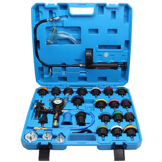 CCLIFE 28pc Cooling System Pressure Tester Coolant Filling Tool Radiator Bleed Kit Coolant Test Kit Water Tank Leak Detector