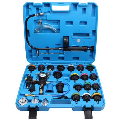 CCLIFE 28pc Cooling System Pressure Tester Coolant Filling Tool Radiator Bleed Kit Coolant Test Kit Water Tank Leak Detector