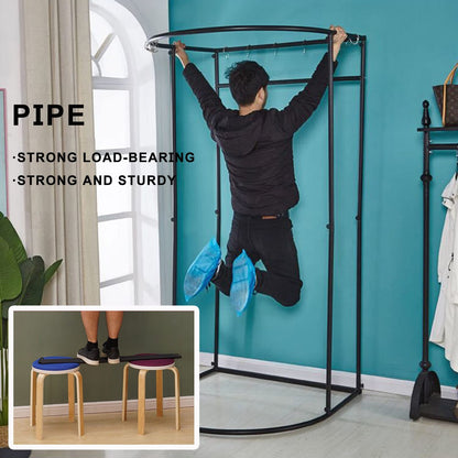 LXSEHN Changing room Freestanding, U-shaped Mobile divider with floor stand Portable privacy screen, shades dressing area Eyelet iron holder, for office shopping mall