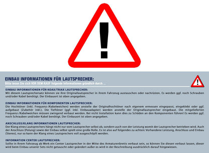 Mediadox Front/Rear 16.5cm/165mm Car Speakers/Boxes/Speakers Complete set from Hifonics compatible for VW Volkswagen.