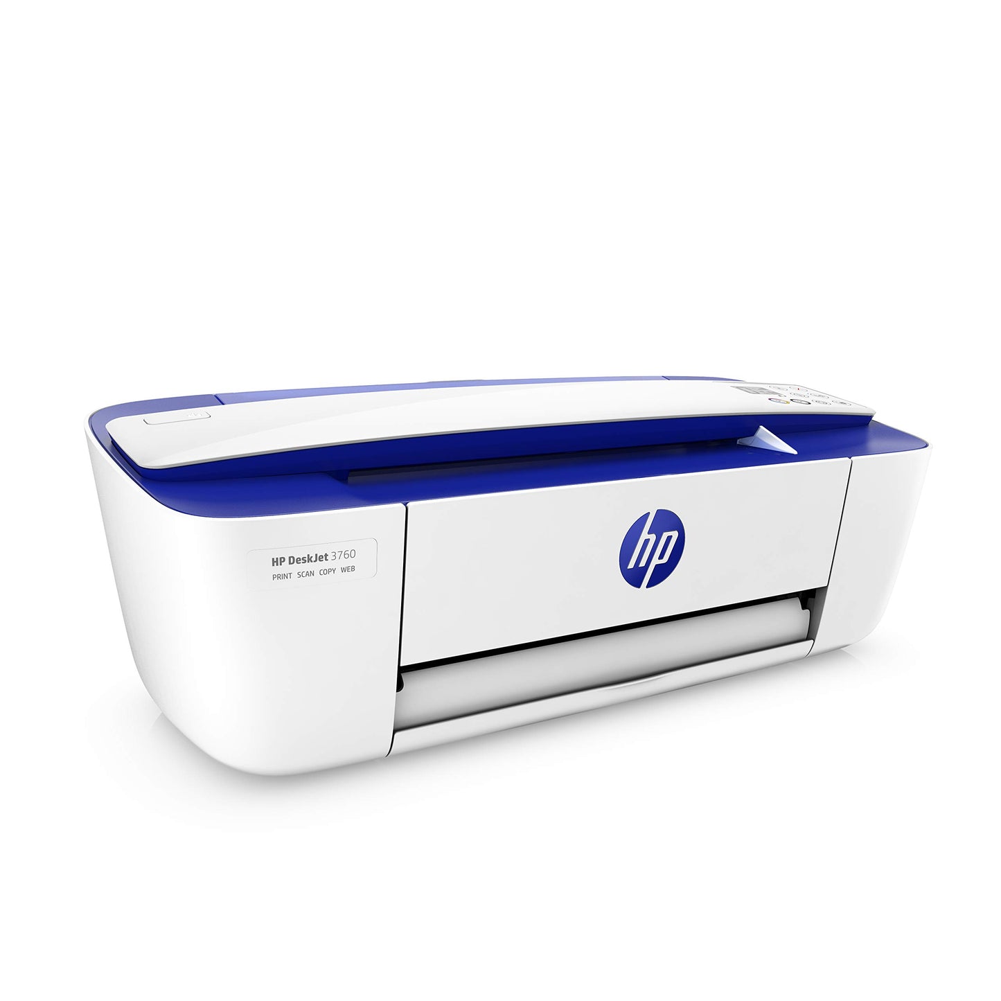 HP DeskJet 3760 Multifunction printer with 4 months free printing with HP Instant Ink included. Print, Scan, Copy, Wi-Fi, AirPrint, A4, Dark Blue.