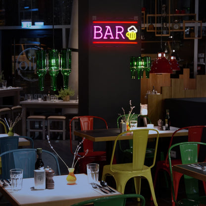 SIGNSHIP Beer Neon Sign BAR Letter LED Neon Light Wall Light for Bar Party Nightclub Man Cave Restaurant Festival Celebration Decor Party Sign