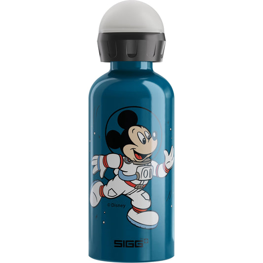 SIGG - Aluminum drinking bottle for kids - KBT Disney Mickey Mouse Astronaut - Leak-proof & shatterproof - Lightweight - BPA-free - Climate-neutral certified - Sports & school - Blue - 0.4L
